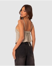 EDIKTED - Linen Look Open Back Top