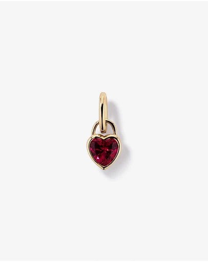 Michael Hill - Heart Created Ruby Bezel Pendant in 10kt Yellow Gold
