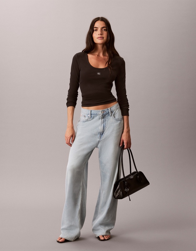 Calvin Klein Jeans - Ribbed Cotton Long Sleeve Top