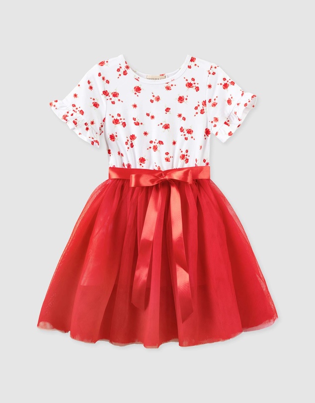 Designer Kidz - Alyssa Floral S/S Tutu Dress