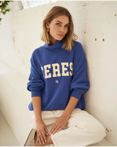 Ceres Life - Hildie High Neck Slouchy Crew