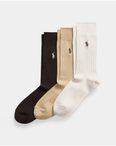 Polo Ralph Lauren - Ribbed Cotton-Blend Trouser Socks 3-Pack