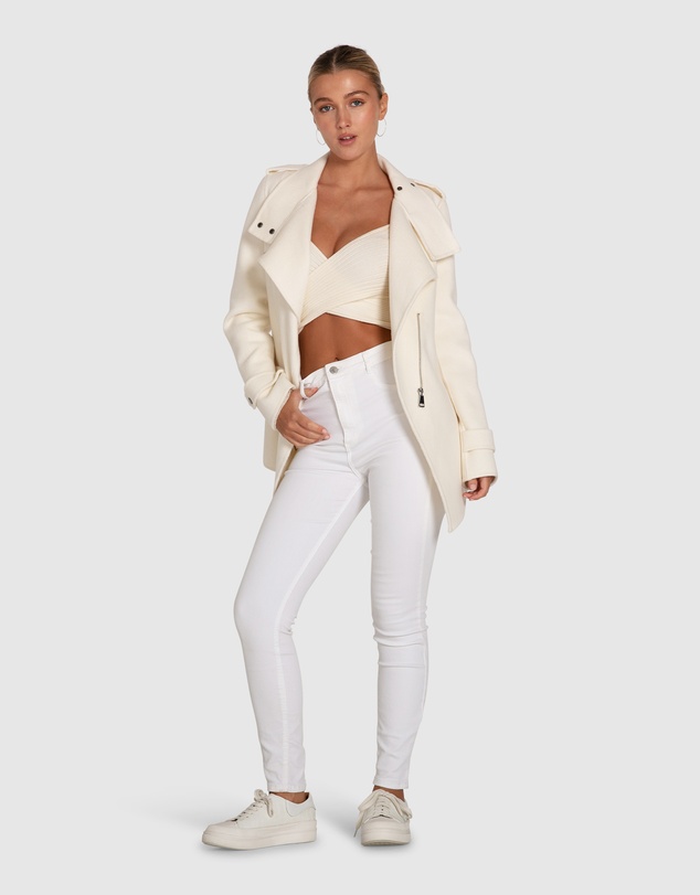 Belle & Bloom - Bad Girl Wool Blend Moto Coat