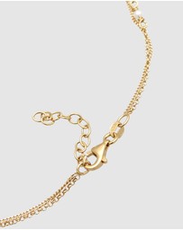 Elli Jewelry - Anklet Heart Shell Pearl 925 Sterling Silver Gold Plated