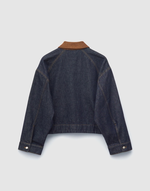 & Other Stories - Short Cord-Collar Denim Jacket