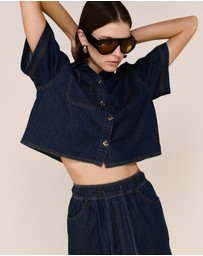 Staple the Label - Lea Crop Denim Shirt