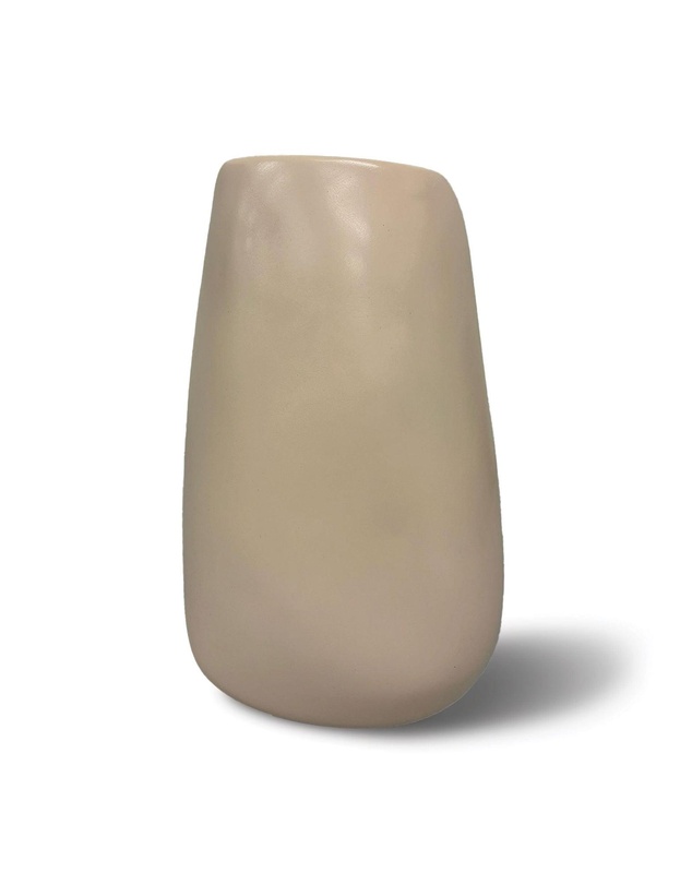 Urban Attitude - Urban Attitude RACH Large Vase Height 25.5cm, Width 17cm, Opening 6cm x 9cm - Stone Ivory