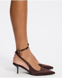 Atmos&Here - Kaia Satin Sling Back Heels