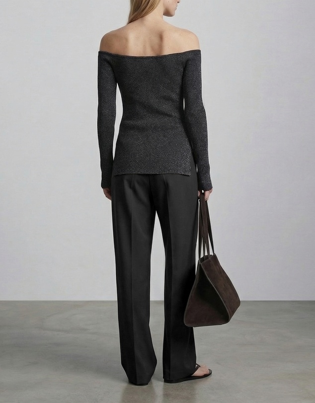 FRIEND of AUDREY - Off-Shoulder Sparkle Knit Top