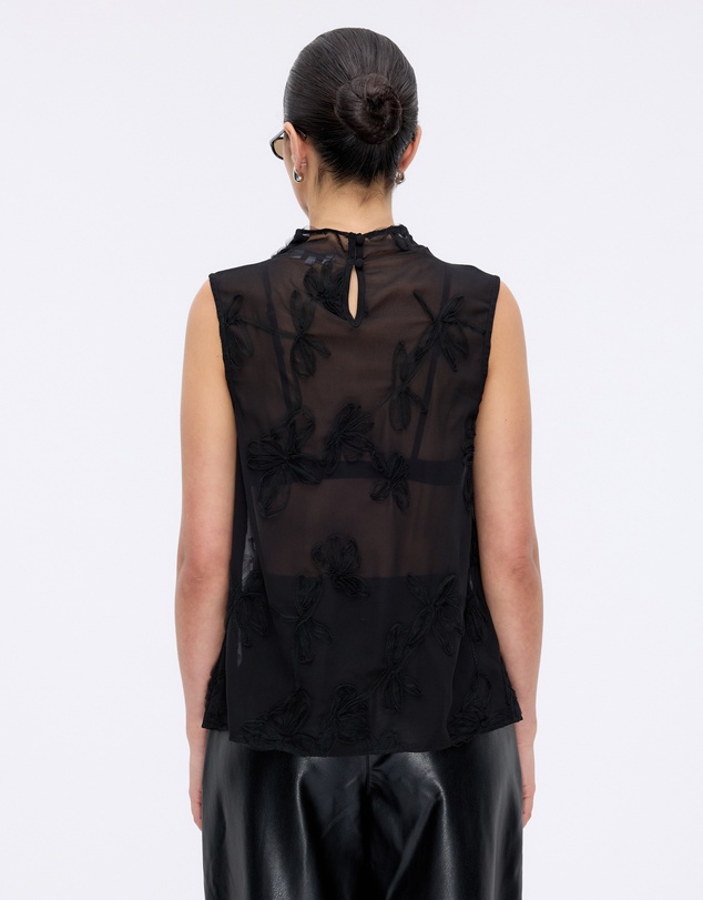Minima Esenciales - Maelle Floral Applique Top