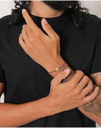 Kuzzoi - ICONIC EXCLUSIVE - Bracelet Male Smiling Face Symbol Nylon Blue