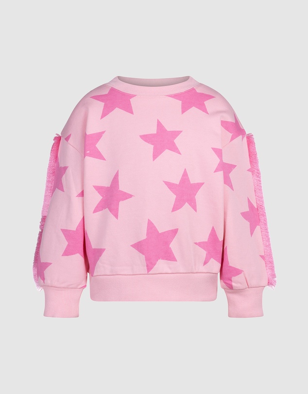 Rock Your Kid - Pink Star Funky Fringe Sweatshirt