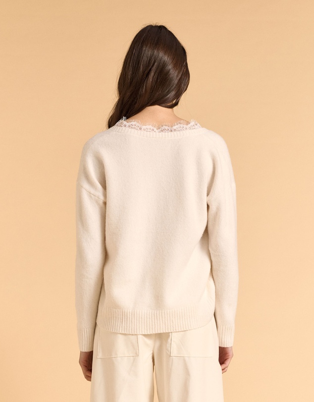 MVN - Knit Jumper With Lace Trim