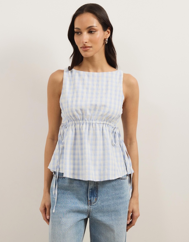 Atmos&Here - Greta Gingham Peplum Top