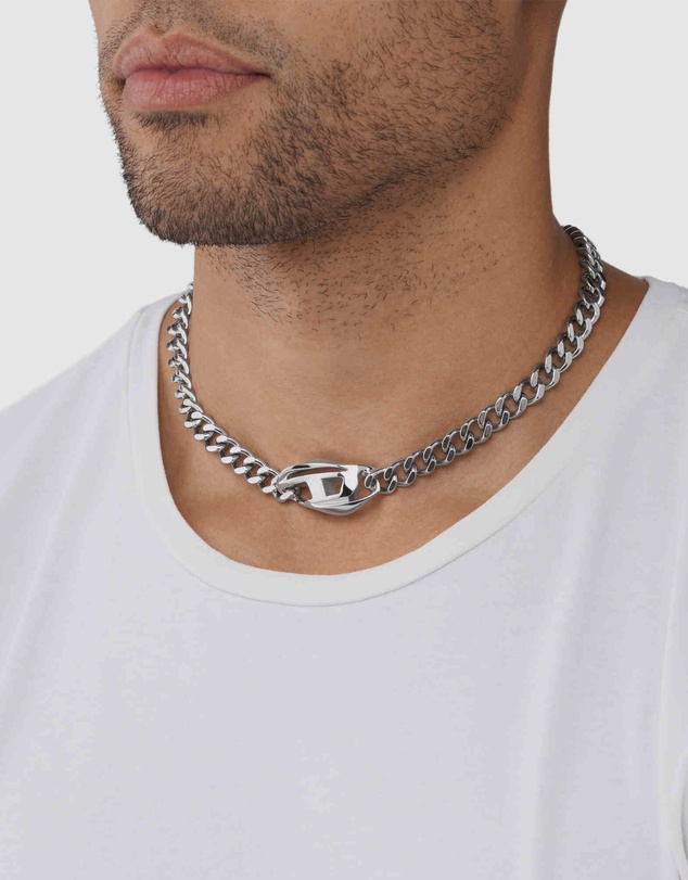 Diesel - Steel Silver-Tone Necklace