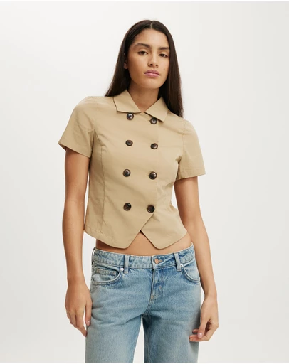 Cotton On - Rowe Button Detail Trench Shirt