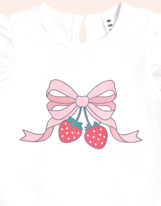 Huxbaby - Strawberry Bow Frill Tee - Babies-Teens