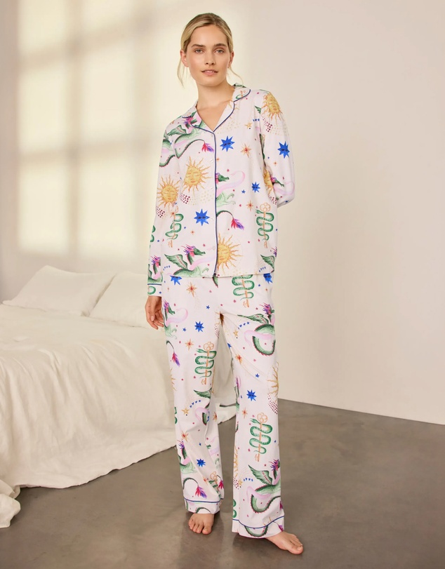 Chelsea Peers - Organic Cotton Dragon Hero Long Pyjama Set