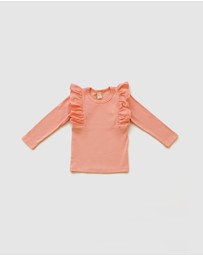 WITH LOVE FOR KIDS - Shimmy Wide Ribbed Long Sleeve Top - Kids