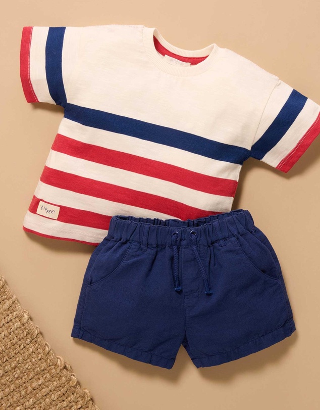 Purebaby - Striped Oversized Tee -Kids-Babies
