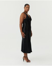 Third Form - Satin Gather Bra Bias Slip Dress