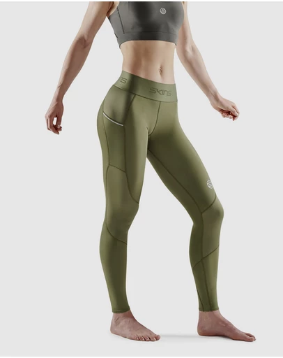 SKINS - SKINS Compression Women's Series-3 Active Long Tight Khaki