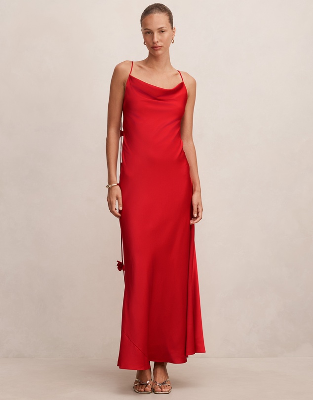 Forever New - Amery 3D Floral Satin Maxi Dress