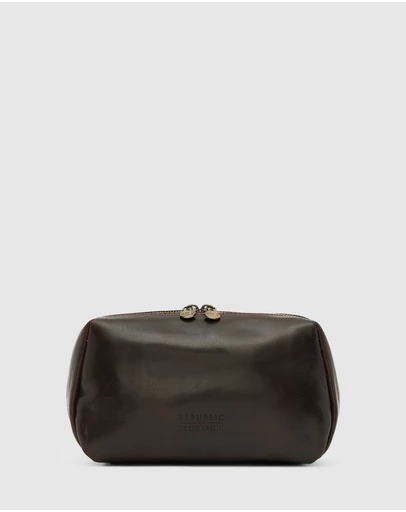Republic of Florence - The Otto Chocolate Leather Dopp kit