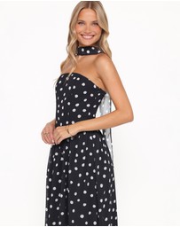 Petal & Pup - Boston Strapless Maxi Dress - Black Polka Dot