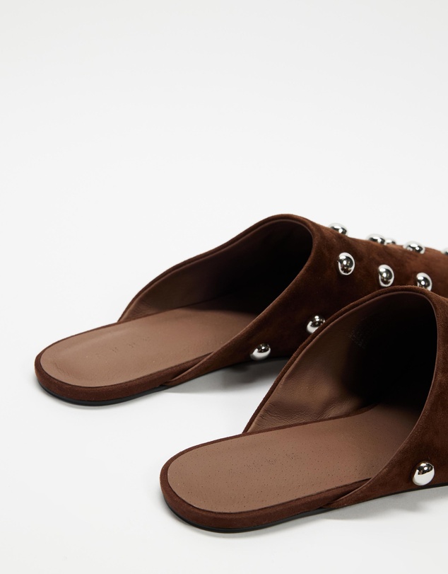 AERE - Lola Suede Stud Flats
