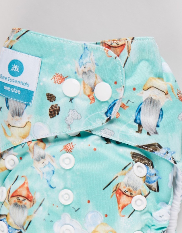 itti bitti - Bare Essentials One Size Fits Most Reusable Cloth Nappy & Wetbag 2-Pack