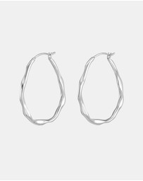 Dower & Hall - Women's Large Oval Waterfall Hoops In Sterling Silver