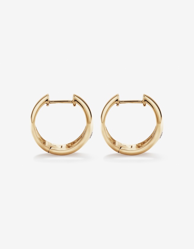 Michael Hill - 0.24 Carat TW of Laboratory-Grown Round Brilliant Diamond Huggie Earrings in 10kt Yellow Gold