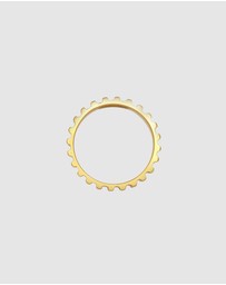 Elli Jewelry - Ring Band Grooves Trend in 925 Sterling Silver Gold Plated