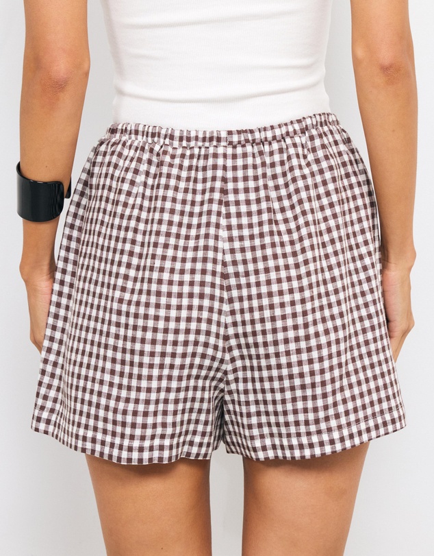 AERE - Romy Linen Gingham Shorts