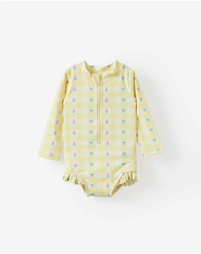 Cotton On Kids - Lucy Long Sleeve Ruffle Back Swimsuit