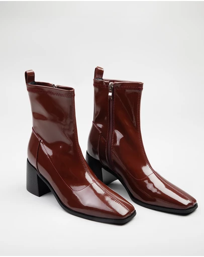RAID - Allona Block heeled ankle boots in brown