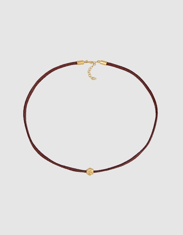 Elli Jewelry - Suede Choker Necklace in Gold-Plated 925 Silver