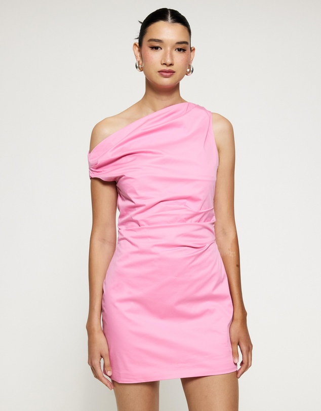 Lover - Eliza Ruched Asymmetric Mini Dress