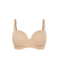 City Chic - Plus Size Luxe Microfibre Strapless Bra - cafe