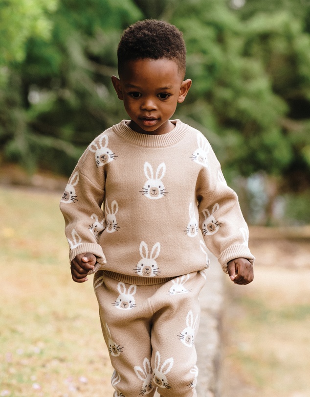 Kynd Baby - Knit Bunny Jumper in Oatmeal