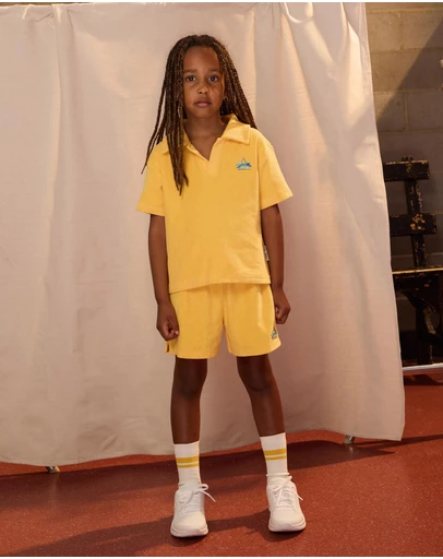 Goldie + Ace - Go For Gold Terry Towelling Polo Shirt - Babies-Kids