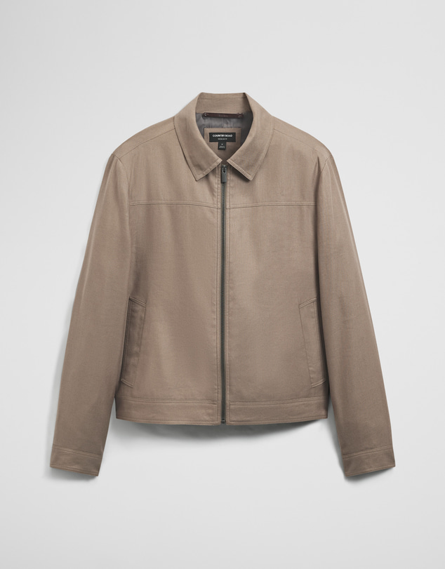 Country Road - Cotton Linen Blend Zip Through Jacket