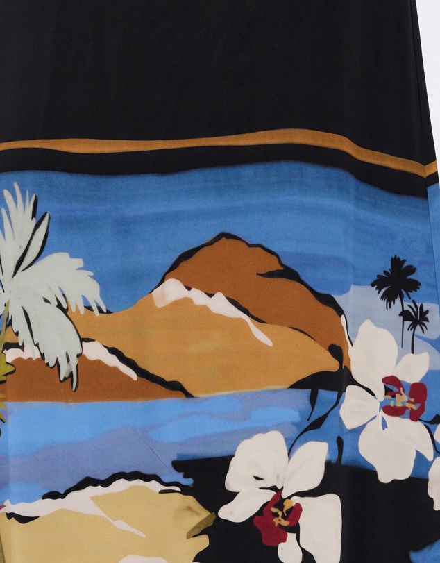 Minima Esenciales - Moonlit Palms Maxi Skirt