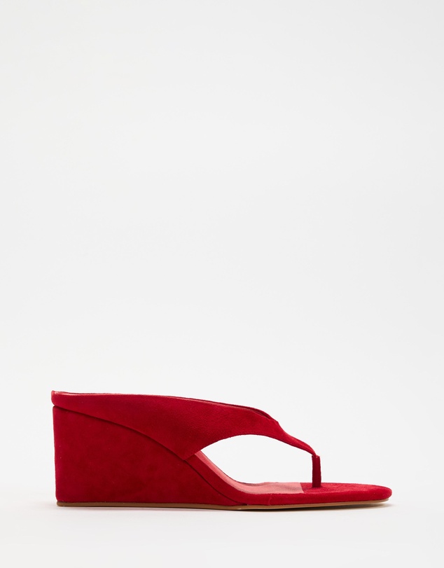 AERE - Pixie Suede Thong Wedges - Women's
