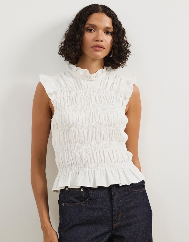 Atmos&Here - Coralie Linen Blend Frill Top