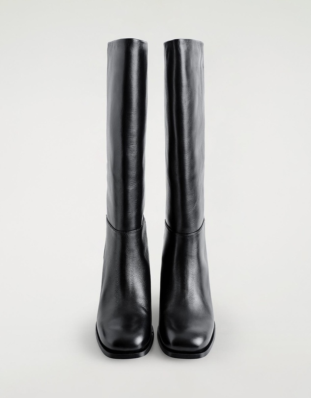 COS - Heeled Leather Knee Boots - Women's
