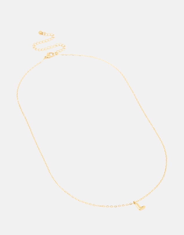 Lovisa - Waterproof Gold Plated Stainless Steel Mini Bubble Letter L Necklace