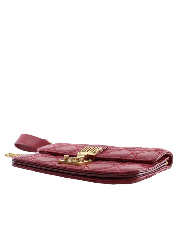 Pre-Loved by Azura Reborn - Pre-Loved Lambskin Cannage DiorAddict Wristlet Clutch
