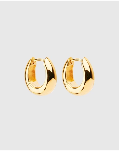 Najo - Arco Yellow Gold Huggie Earrings